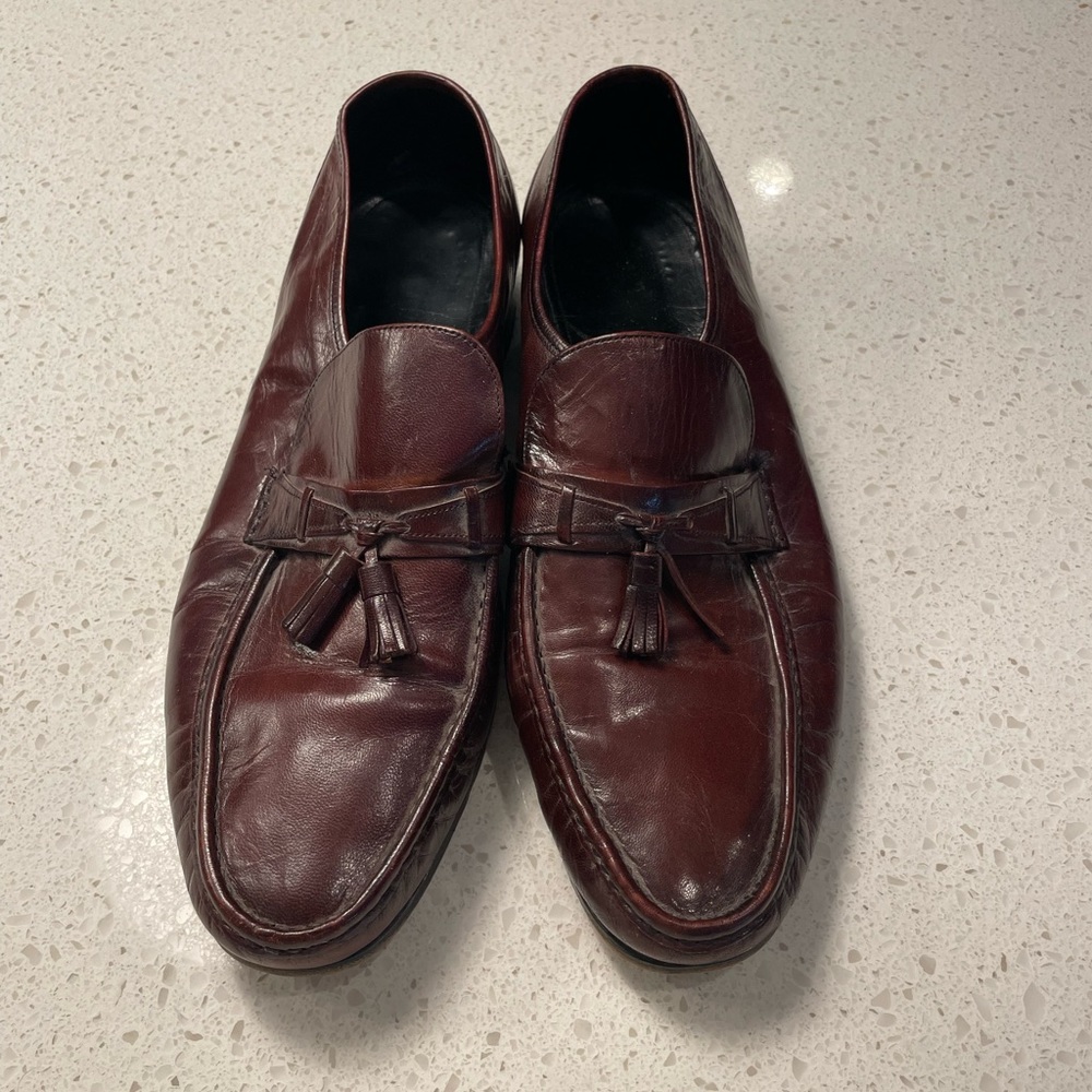 Vintage Florsheim Men’s Size 13 Formal Dress Shoes Loafers tassel leather Brown